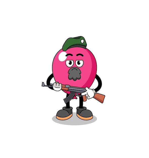 Character cartoon of balloon as a special force character design