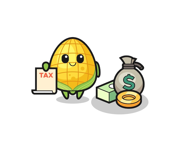 Character cartoon of corn as a accountant , cute style design for t shirt, sticker, logo element