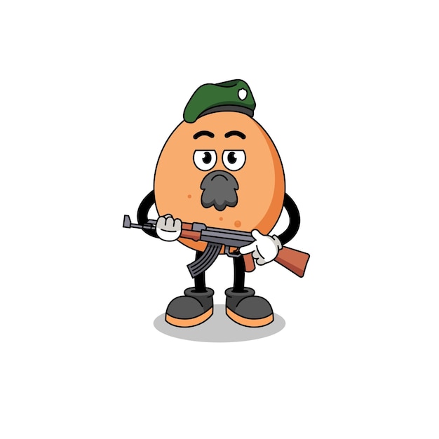 Character cartoon of egg as a special force character design