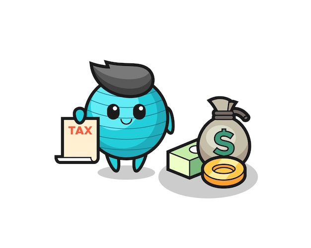 Character cartoon of exercise ball as a accountant