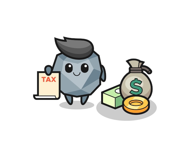 Character cartoon of stone as a accountant , cute style design for t shirt, sticker, logo element