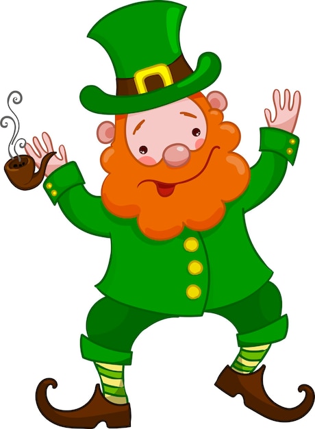 Character cheerful leprechaun illustration for st patricks day