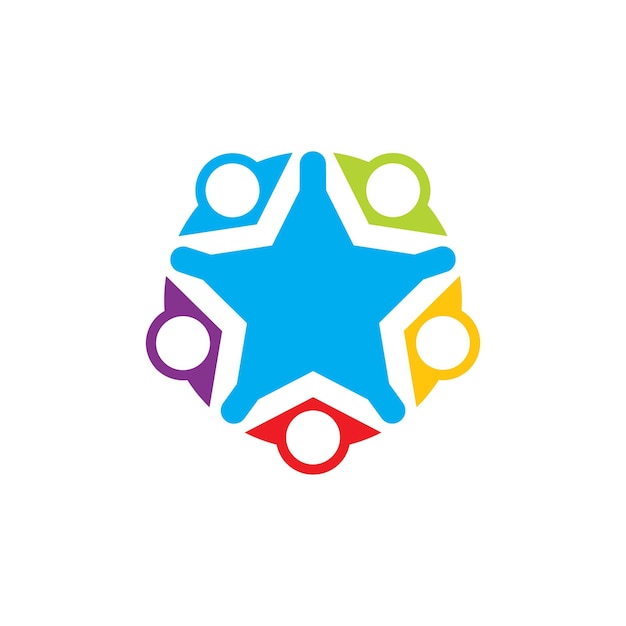 The character of communitynetwork and social people logo icon design