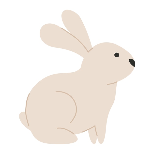 Character cute Easter bunny in pastel colors Illustration rabbit in flat style in sit pose Vector