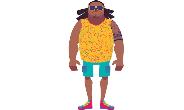 Character hawaiian isolated 