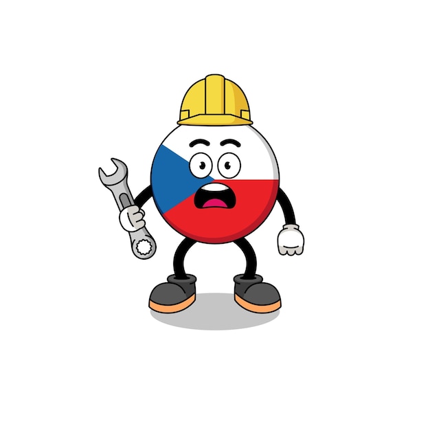 Character Illustration of czech republic with 404 error