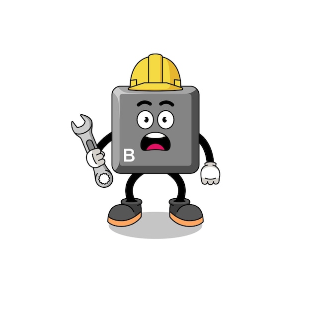 Character Illustration of keyboard B key with 404 error