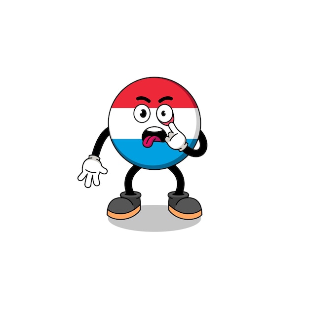 Character Illustration of luxembourg with tongue sticking out character design