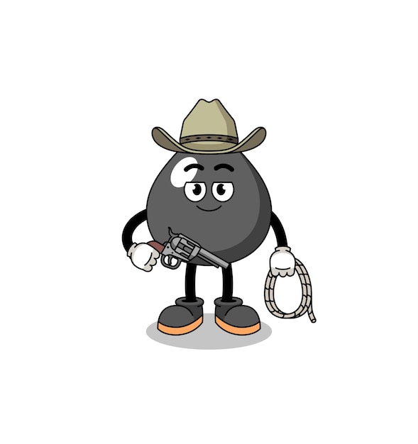 Character mascot of oil as a cowboy character design