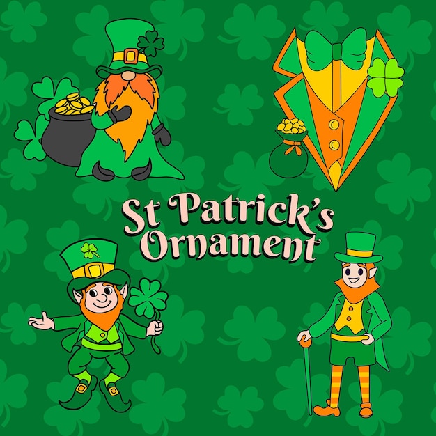 Character Ornament St Patrick Cartoon style illustration