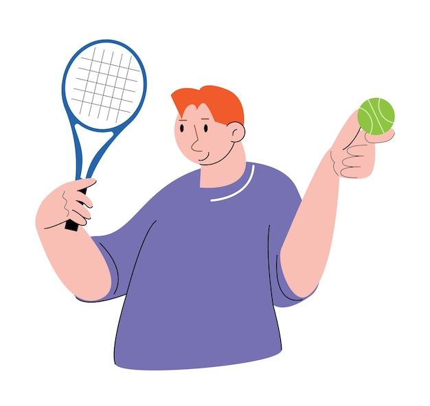 character people play tennis vector illustration