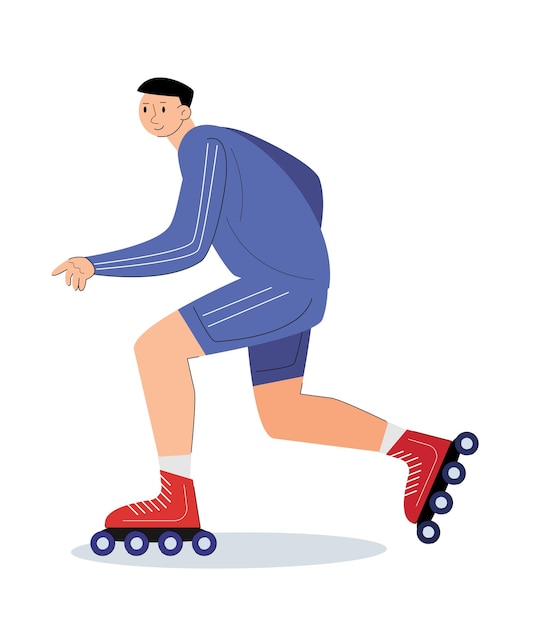 character people with roller skate vector illustration