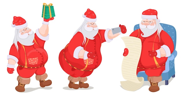 Character santa claus set illustration