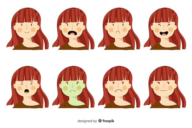 Vector character showing emotions