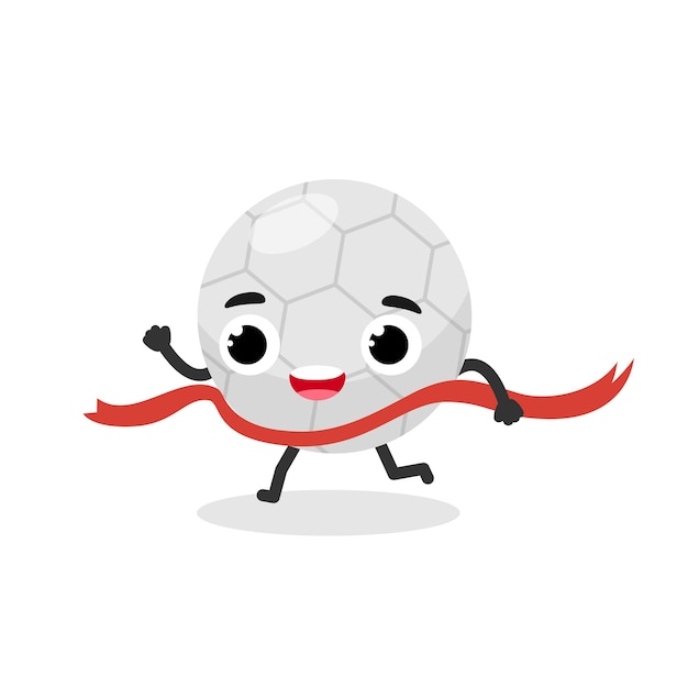 Character soccer ball winner Football cartoon illustration