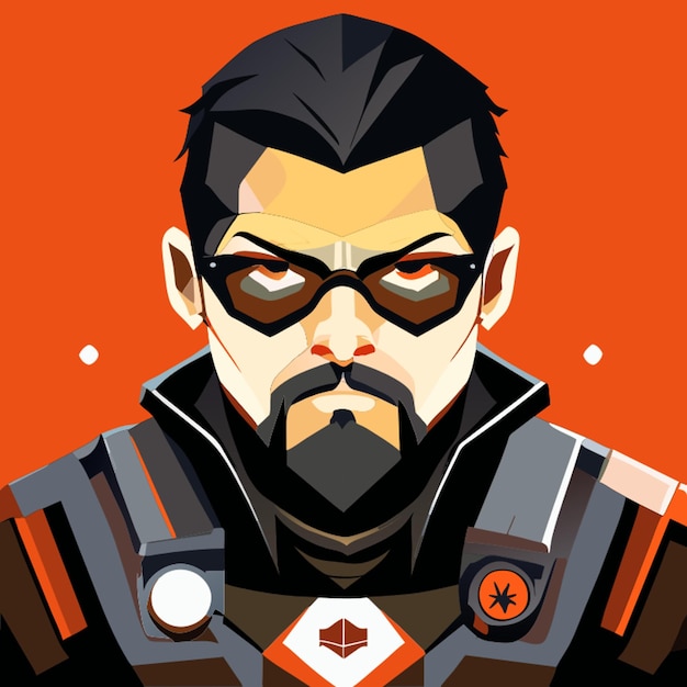 a character in the style of gordon freeman vector illustration