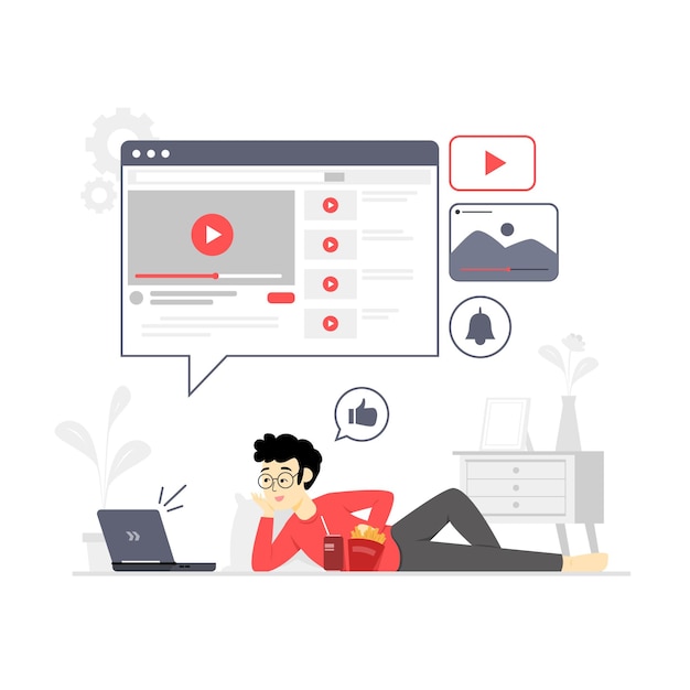 character watching online video