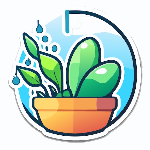 A character watering plants from a watering can vector illustration isolated on a white background