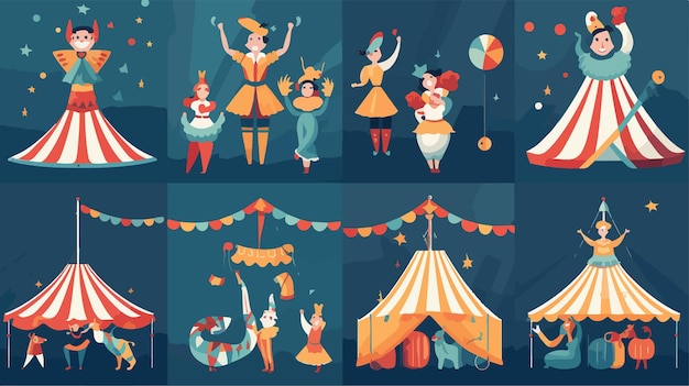 Vector the characters of the circus are from the series