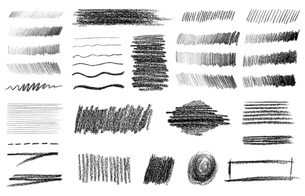 Charcoal and Graphite Pencil Art Brushes Vector Set