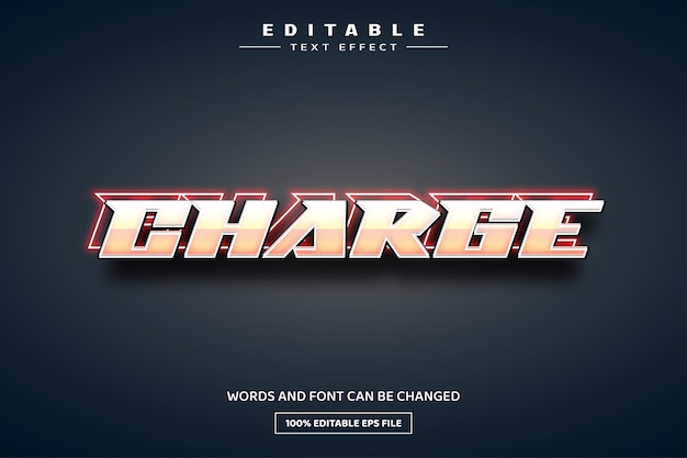 Charge 3D editable text effect template