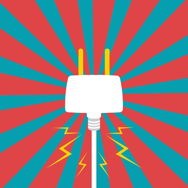 Charged electrical plug comic graphic background graphic