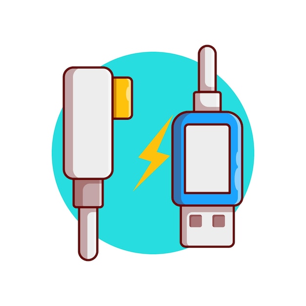 Charger connector cable vector illustration design