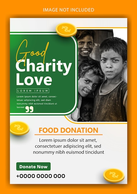 Vector charity ads promotional flyer template design