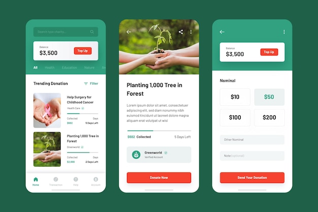 Charity app collection template