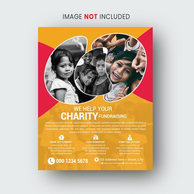 Vector charity and donation flyer template design