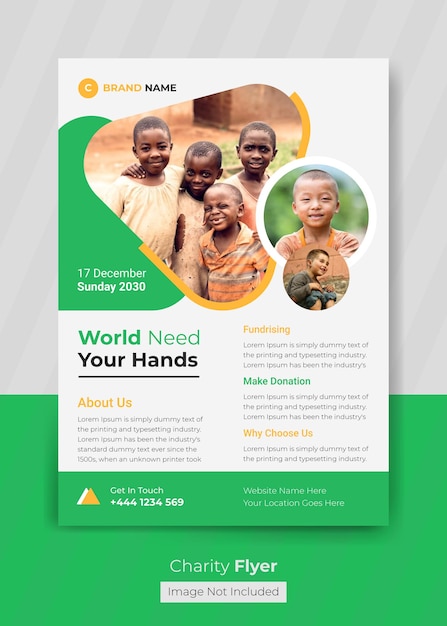 Charity flyer design for event corporate poster