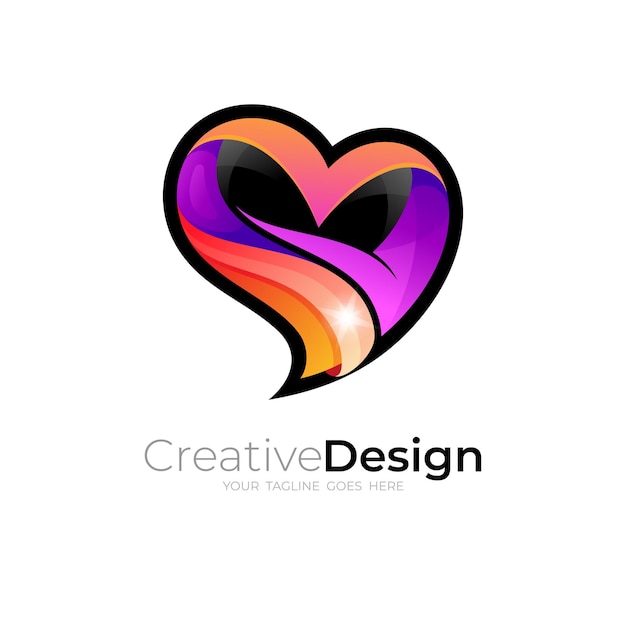 Charity icon template love and social logos