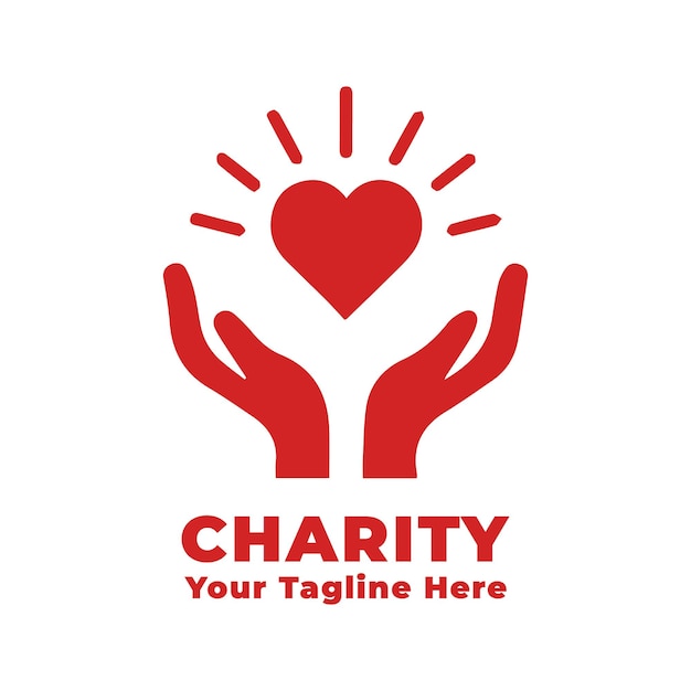 Vector charity logo simple vector with flat background