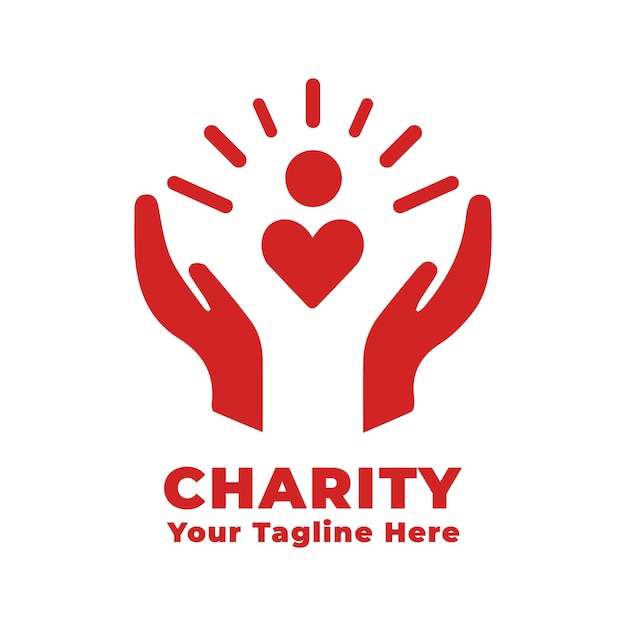 Vector charity simple logo design illustration