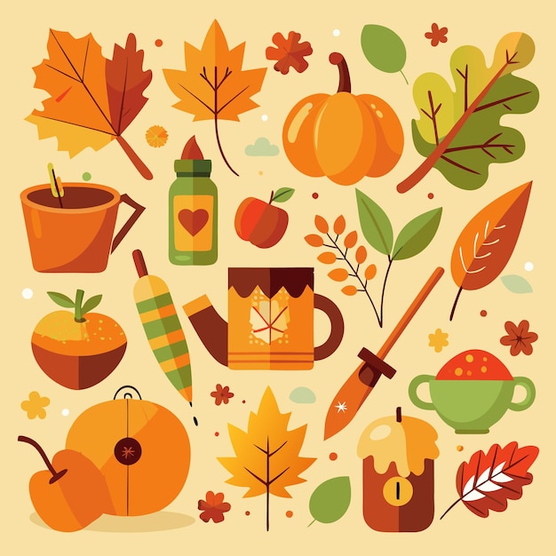 Charming Autumn Doodles Autum Set