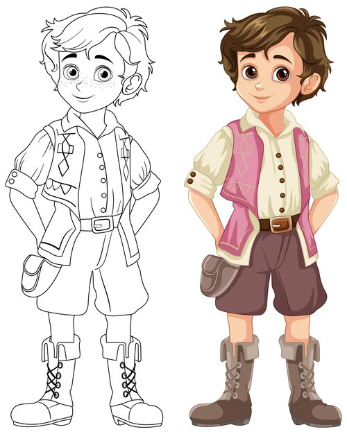 Vector charming boy character illustration