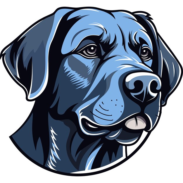 A charming and detailed vector illustration of a black labrador retrievers head perfect for dogthemed designs logos and branding