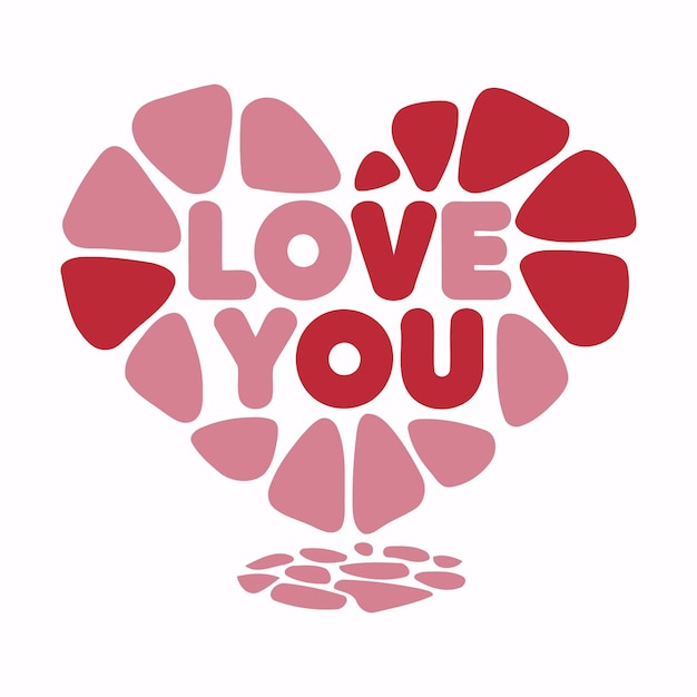 Charming Free Vector Love You Message Card for Valentines Day