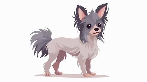 Vector charming hairless chinese crested dog portrait