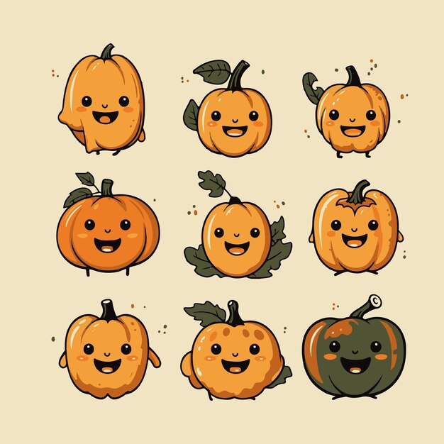 Charming Halloween Minimalistic Doodles Whimsical Pumpkins Adorable Creatures and Enchanting Seas