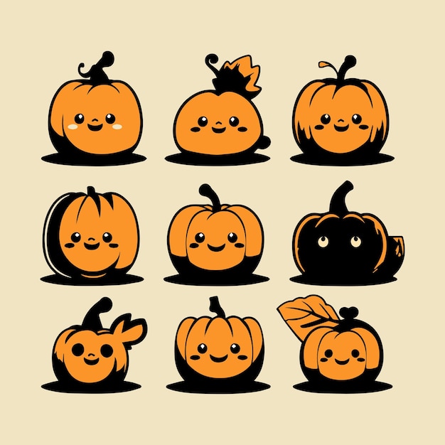 Charming Halloween Minimalistic Doodles Whimsical Pumpkins Adorable Creatures and Enchanting Seas