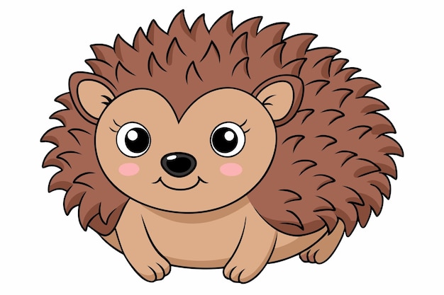 Charming Hedgehog Vector Illustration Cartoon Clipart and Line Art Design for Printable Graphics