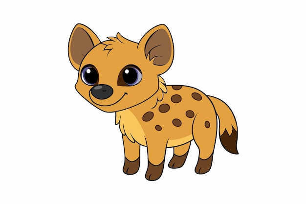 Charming Hyena Vector Illustration Cartoon Clipart and Line Art Design for Printable Graphics