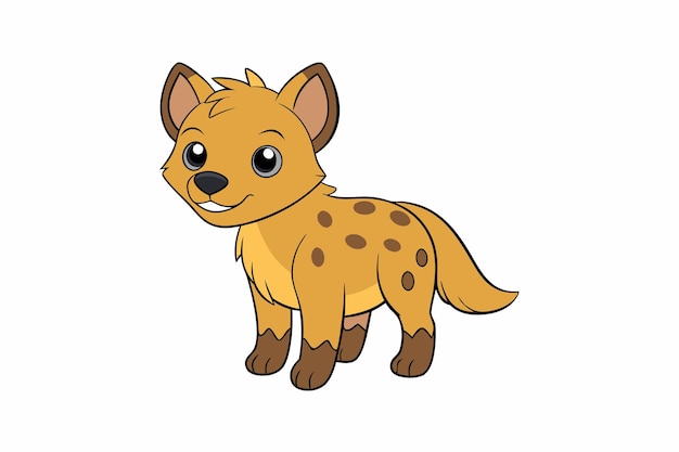 Charming Hyena Vector Illustration Cartoon Clipart and Line Art Design for Printable Graphics