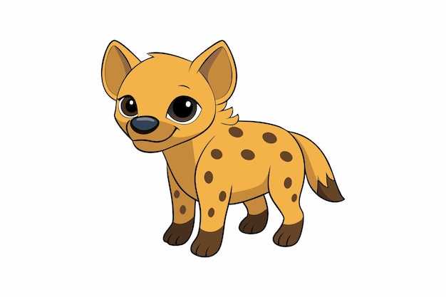 Charming Hyena Vector Illustration Cartoon Clipart and Line Art Design for Printable Graphics