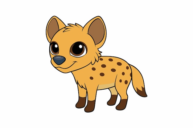 Charming Hyena Vector Illustration Cartoon Clipart and Line Art Design for Printable Graphics