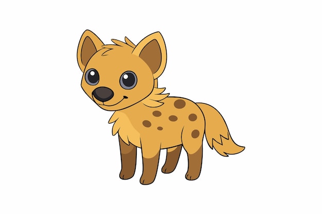 Charming Hyena Vector Illustration Cartoon Clipart and Line Art Design for Printable Graphics