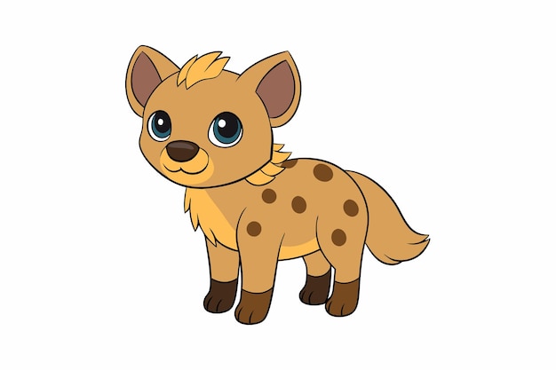 Charming Hyena Vector Illustration Cartoon Clipart and Line Art Design for Printable Graphics