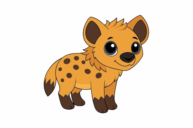 Charming Hyena Vector Illustration Cartoon Clipart and Line Art Design for Printable Graphics