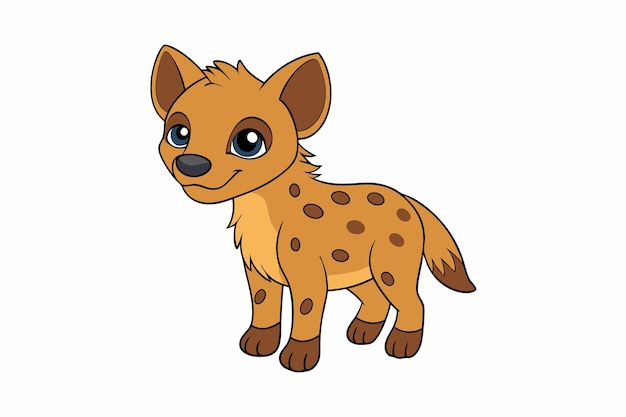 Charming Hyena Vector Illustration Cartoon Clipart and Line Art Design for Printable Graphics